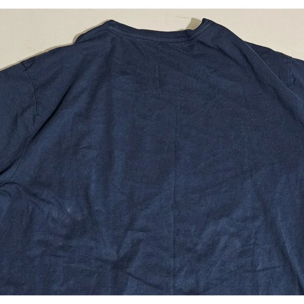 Polo Ralph Lauren T-Shirt Navy Blue Big Pony Embroidered Number 3 Patch Size XL